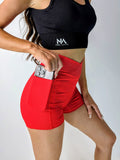 Ashley Ladies Pocket Shorts - Red