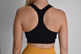 Flow Ladies Zip Crop Top - Black