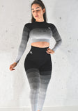 Fade - Leggings and long sleeve top 2pc Set - Black/White