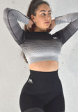 Fade - Leggings and long sleeve top 2pc Set - Black/White