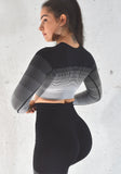 Fade - Leggings and long sleeve top 2pc Set - Black/White