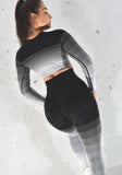 Fade - Leggings and long sleeve top 2pc Set - Black/White