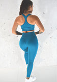 Kord - Leggings and Zip Crop 2pc Set - Blue