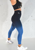 Sky Seamless Scrunch Leggings - Blue/Black