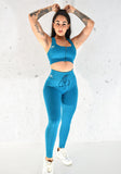 Kord - Leggings and Zip Crop 2pc Set - Blue