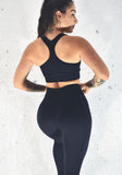 Kord - Leggings and Zip Crop 2pc Set - Black