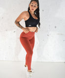 Lexa Seamless Scrunch Leggings - Red Rust