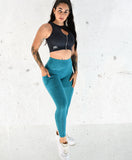 Liv Pocket Ladies Scrunch Leggings - Teal