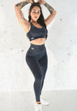 Maine - Leggings & Crop 2pc Set - Washed Grey