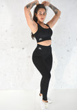 Pebble - Leggings and Crop 2pc Set - Black