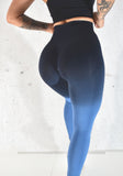 Sky Seamless Scrunch Leggings - Blue/Black