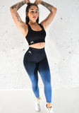 Sky Seamless Scrunch Leggings - Blue/Black