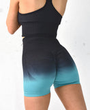 Splash Seamless Scrunch Shorts - Teal